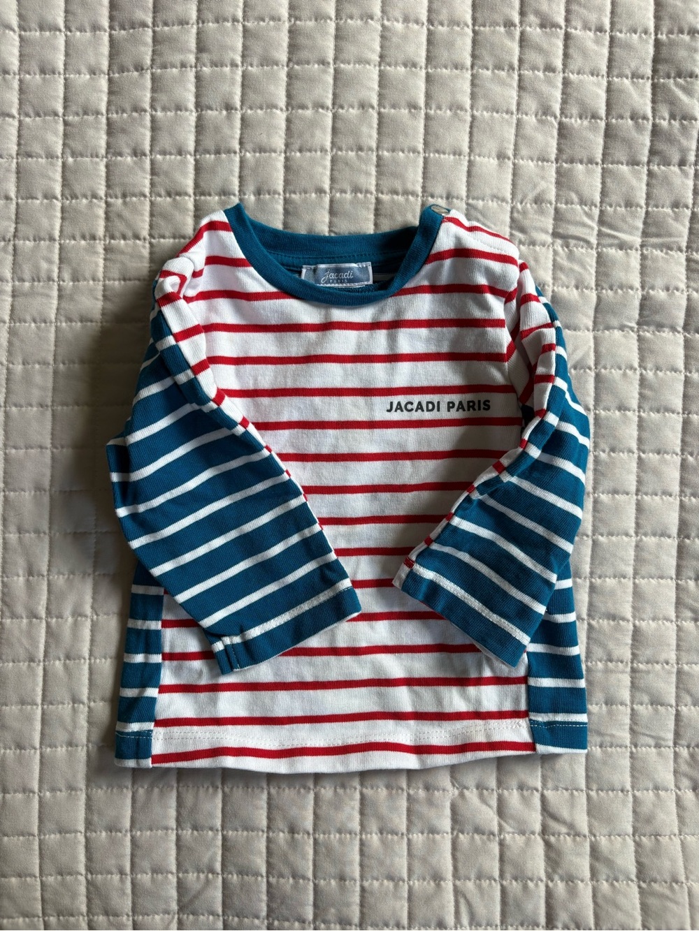 Jacardi Paris Red & Blue Striped Long Sleeve Top - 12M